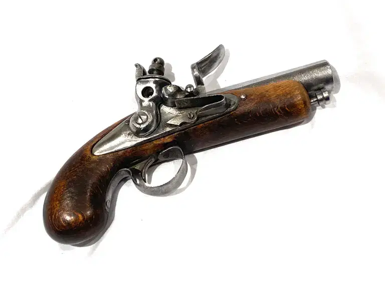 Pistolet à silex de style Derringer - Début du 19e siècle - Expoantique.com